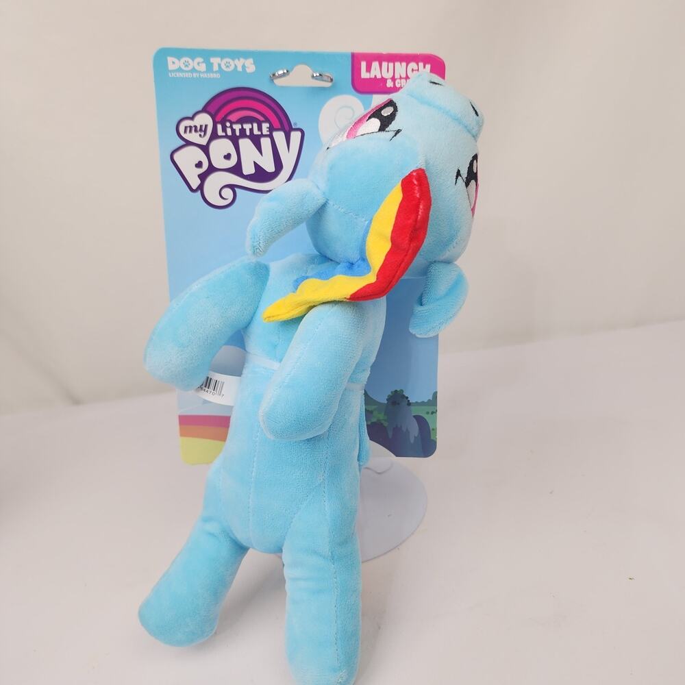My Little Pony Plush 12" Dog Toy by Hasbro Launch and Crinkle New on Card Blue